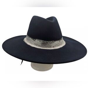 Eugenia Kim Navy and Gray Wide-Brim Hat